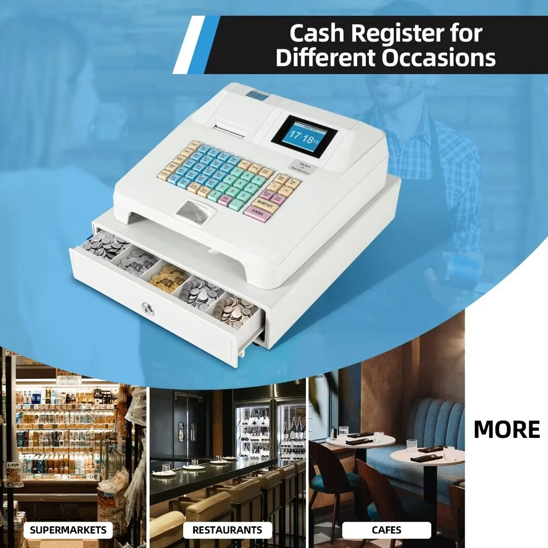 TFCFL Electronic Cash Register 48 Keys POS System w/Drawer Fit Supermarket Retail New