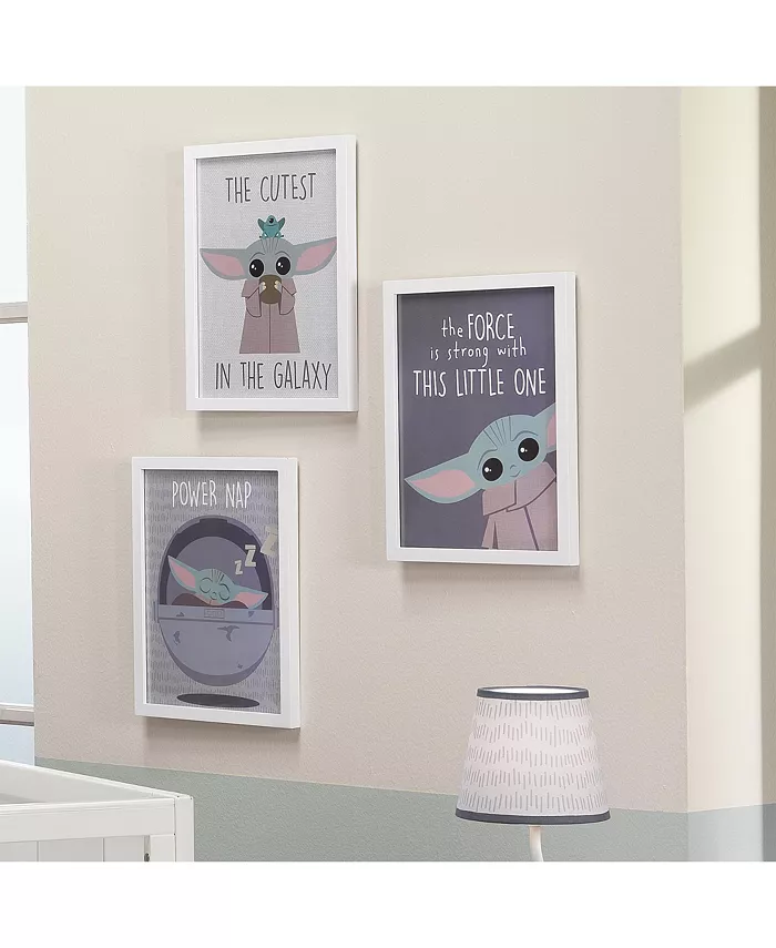 Lambs and Ivy Star Wars The Child Baby Yoda Unframed Nursery Wall Art Decor 3pc