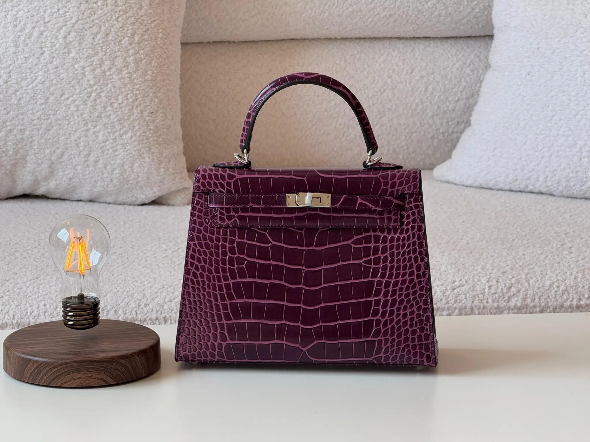 Hermès Bag | Kelly Handbag Crocodile Mahroon