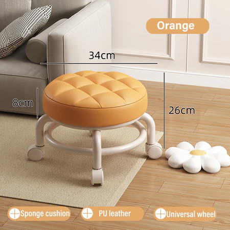 Small stool household mobile with wheels bench pulley low stool with baby round stool