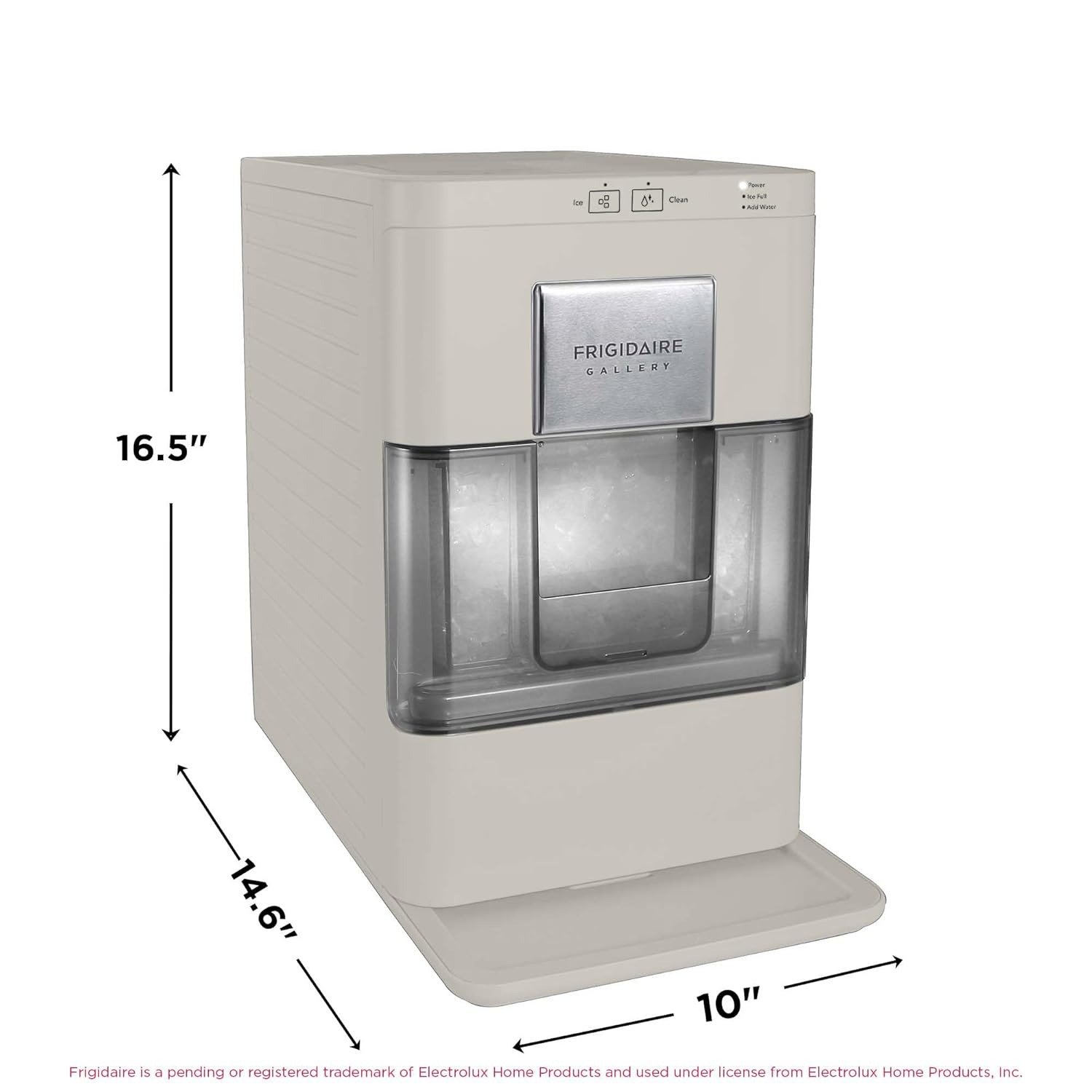 Nugget Ice Maker, Countertop Ice Machine with Transparent Window, Sonic Ice Maker with 44 lbs. Capacity, Auto Self Cleaning Ice Maker Machine, 2.0 Gen, Cream – 16.75D x 11.75W x 20.25H