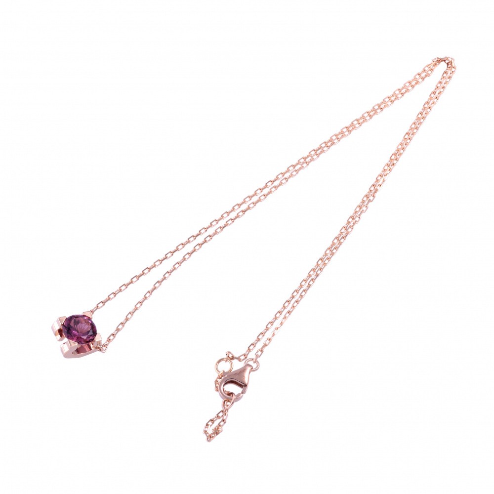 Cartier C Do Necklace 18K Rose Gold Pink Tourmaline