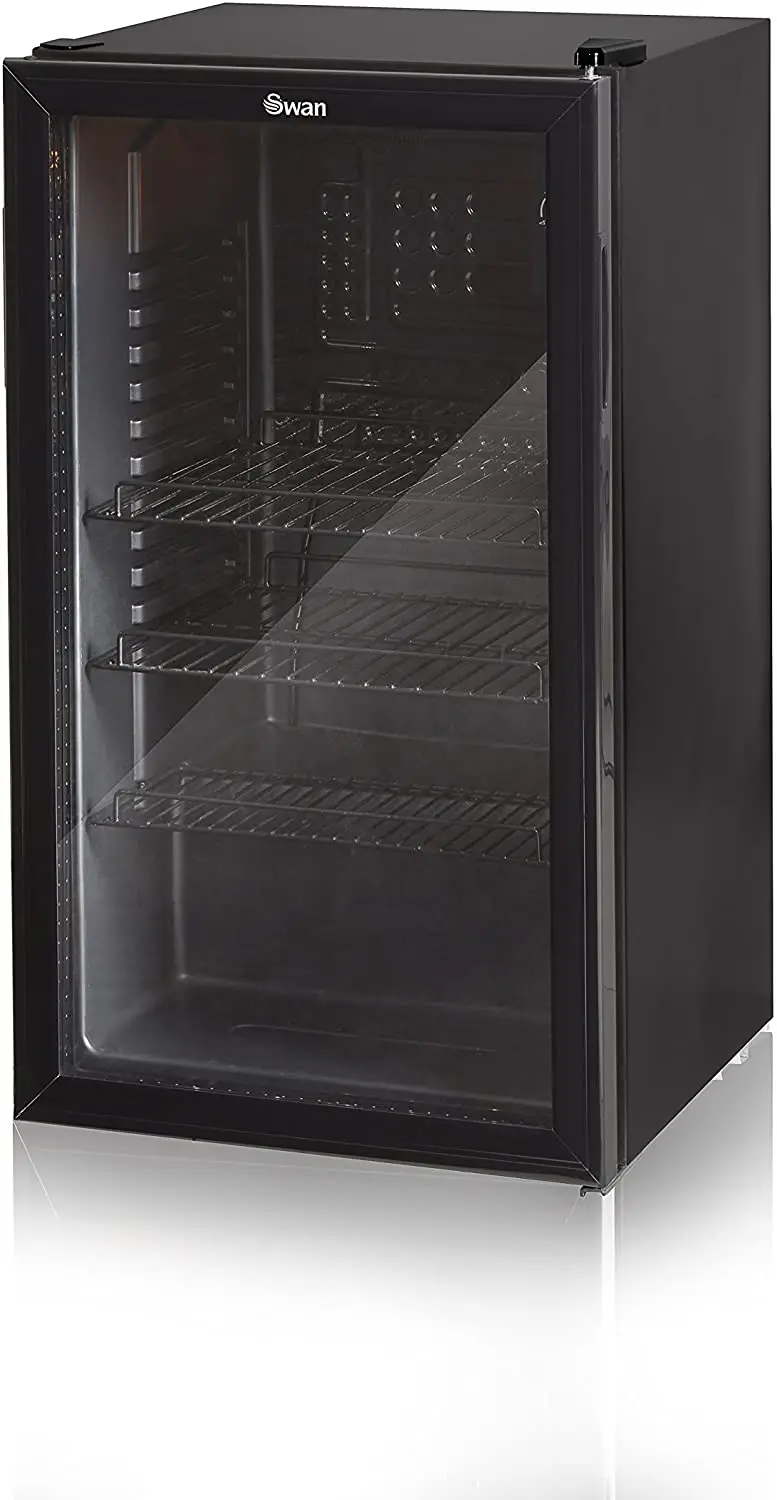 Swan 80L Undercounter Glass-Front Fridge – Compact Beverage, Wine & Beer Cooler