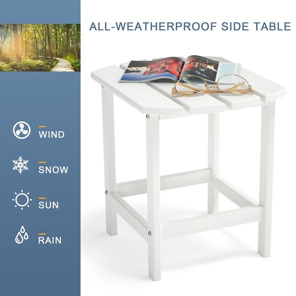 Adirondack Outdoor Side Table,HDPE Plastic End Tables for Patio,Backyard,Pool,Easy Maintenance Weather Resistant
