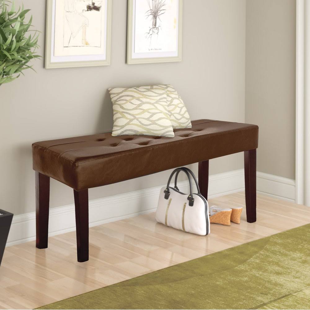 Copper Grove Vrbovsko 12-Panel Leatherette Bench - Brown
