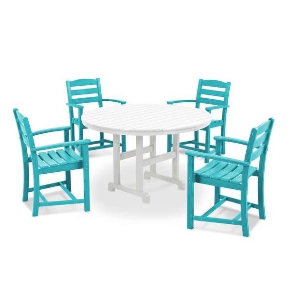 POLYWOOD La Casa Caf�� 5Piece Round Farmhouse Dining Set