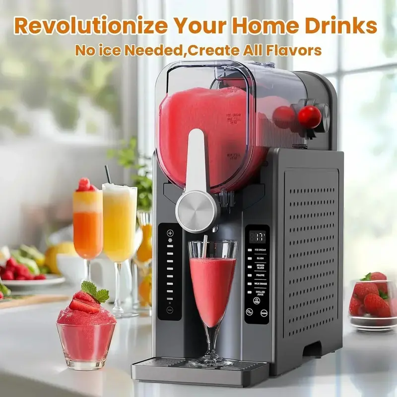 Professional Slushie Machine — Frozen Drink Maker with LED Display, No Ice Required