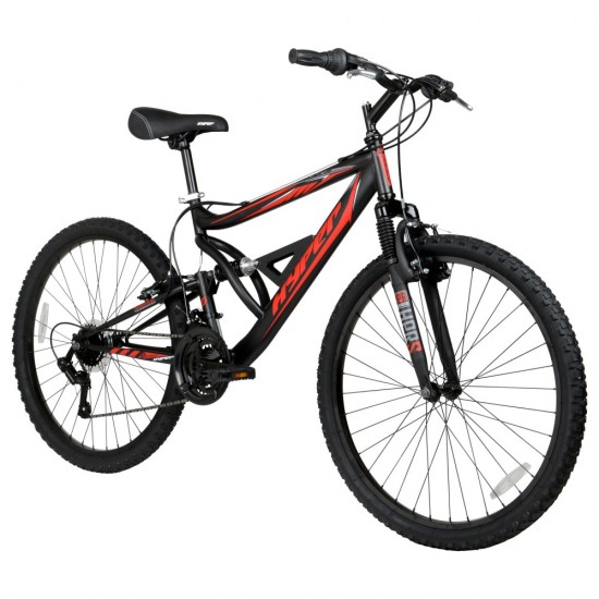 26″ Shocker Men’s Dual Suspension Mountain Bike, Black