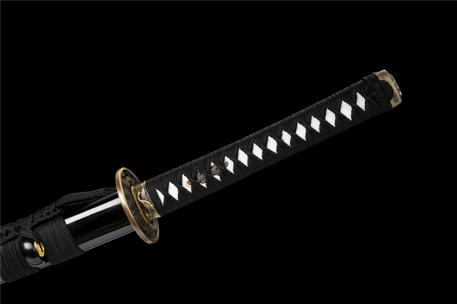 Handmade Katana High Carbon Steel Engraved Dragon Tsuba Full Tang