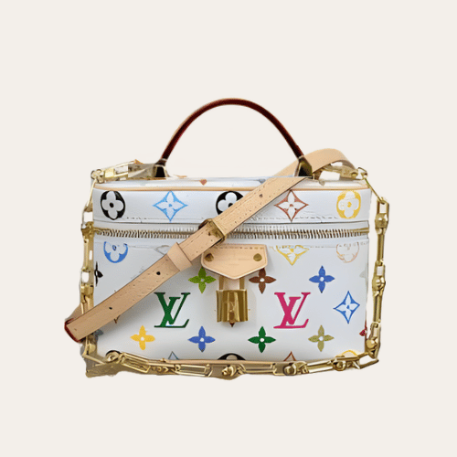 Louis Vuitton Vanity Chain Pouch Murakami Multicolor White 7.5 Inches