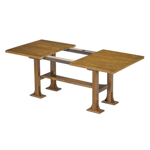 Extendable Dining Table Set,with Removable Leaf and Upholstered Chairs