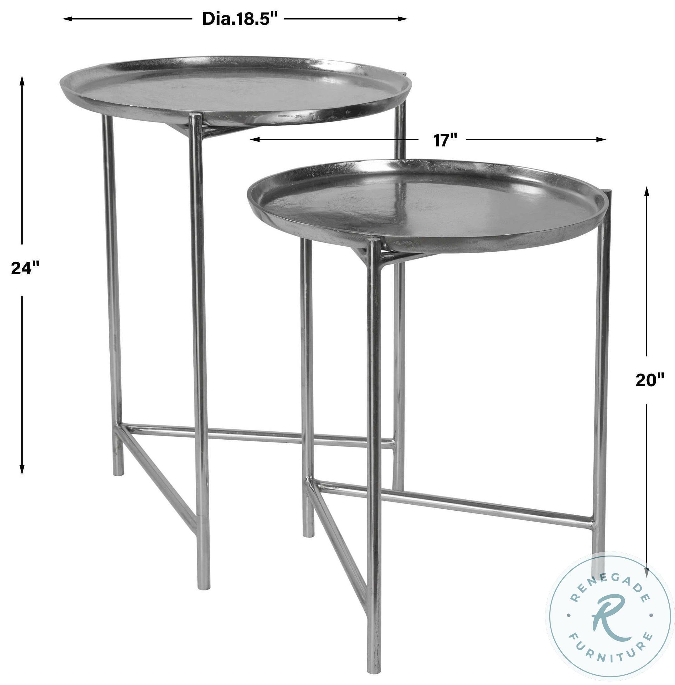 Uttermost 25150 Burnett Nesting Tables Light Nickel - Set of 2