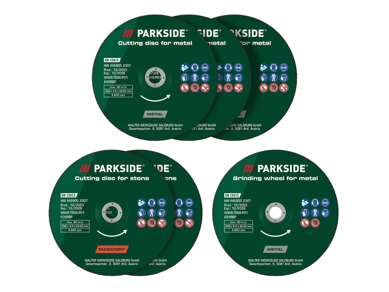 PARKSIDE® Kit de disques à tronçonner ou ébavurer ou Disque à tronçonner diamanté, Ø 230 mm