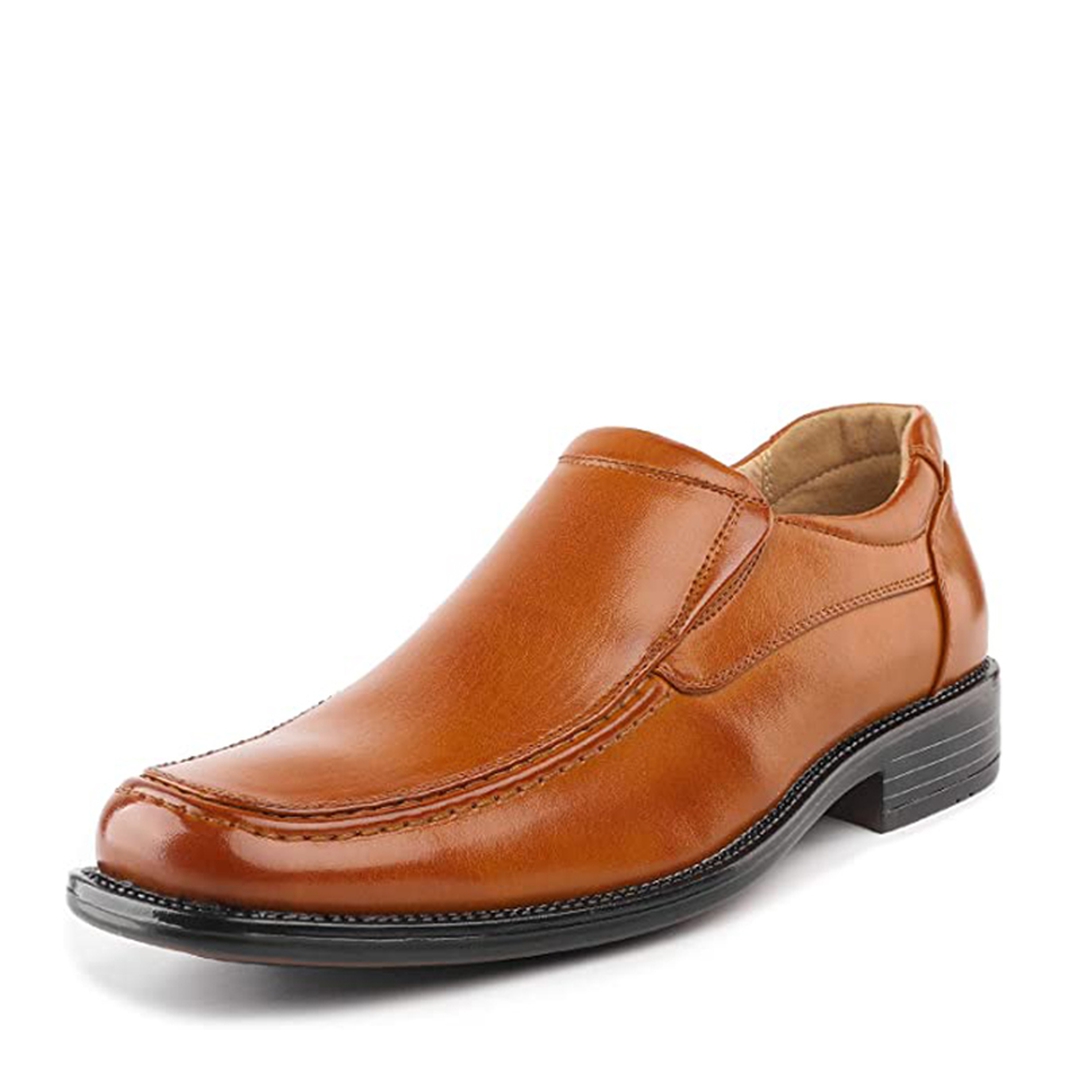 Men's Leather Lined Slip-On Square Toe Dress Loafers