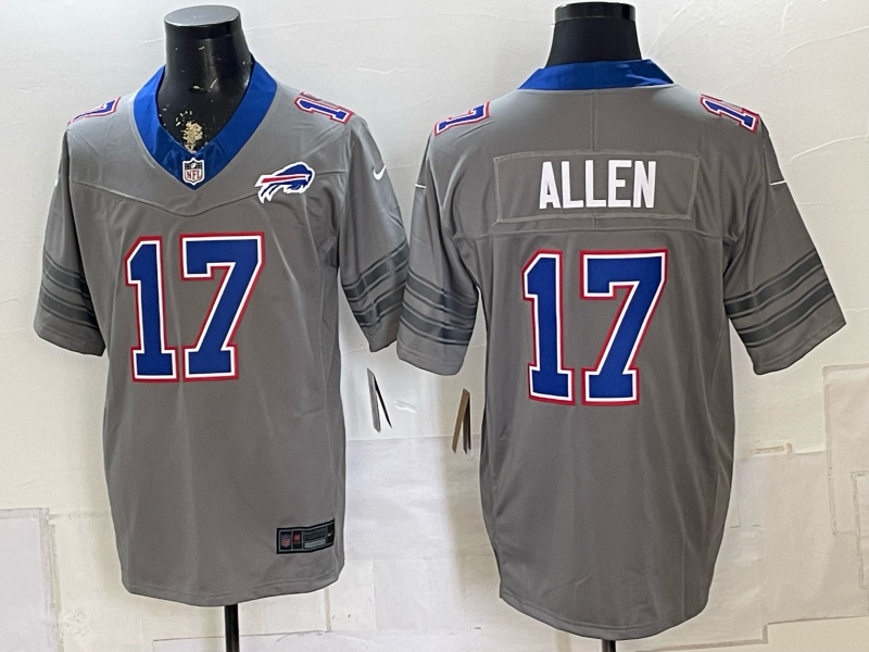 Men's Buffalo Bills Josh Allen #17 Gray Nickel City Game Jersey