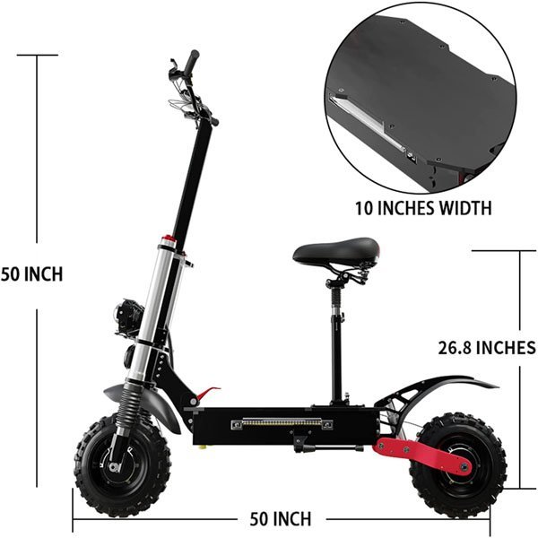 60V 5600W Dual Motor Electric Scooter, Adult Size, Top Speed ​​50 mph, Foldable Electric Scooter