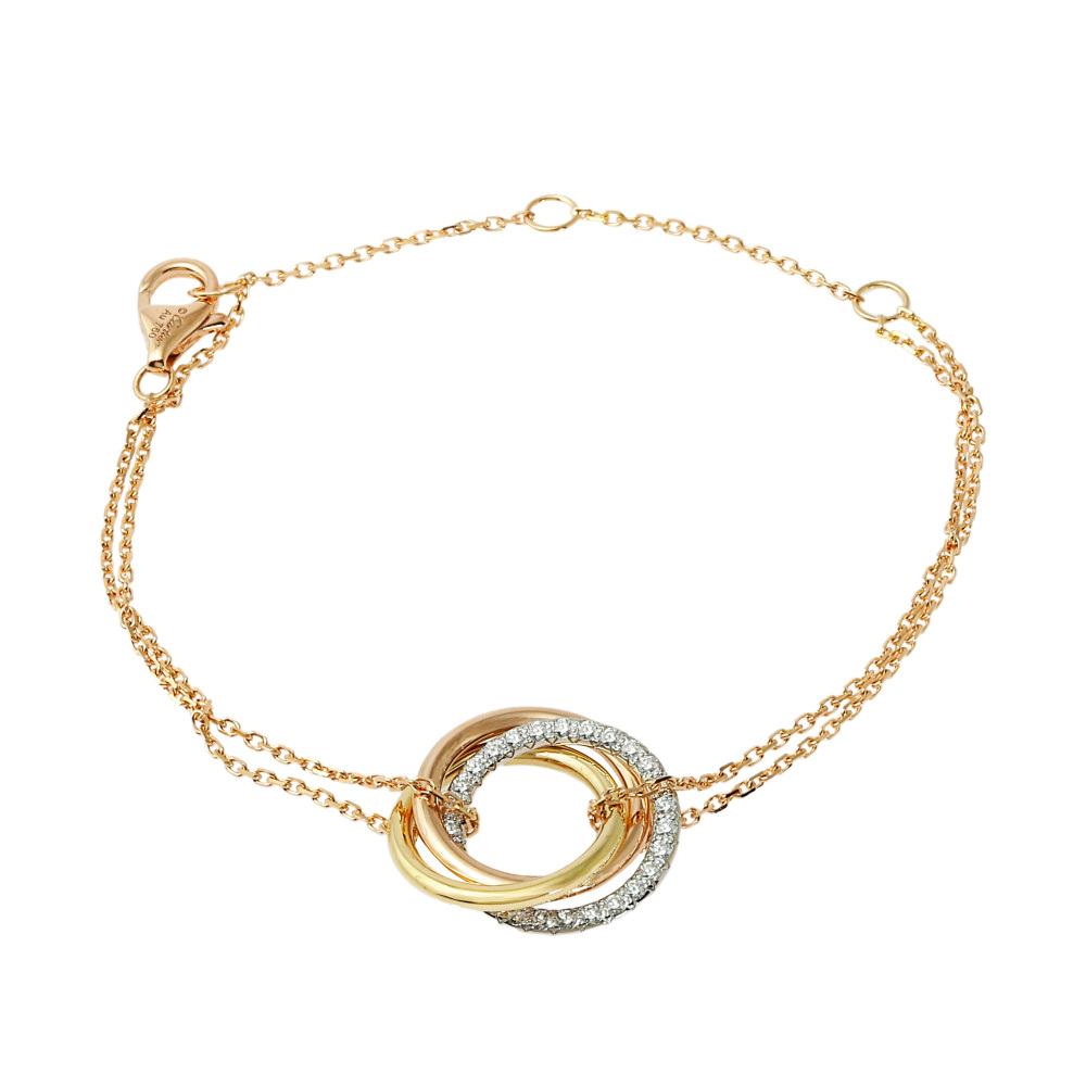 Cartier Trinity Snoe Bracelet Tri-Gold Diamond B6059000