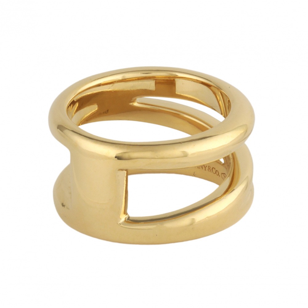 Tiffany & Co. Tiffany Open Diagonal K18YG Yellow Gold Ring
