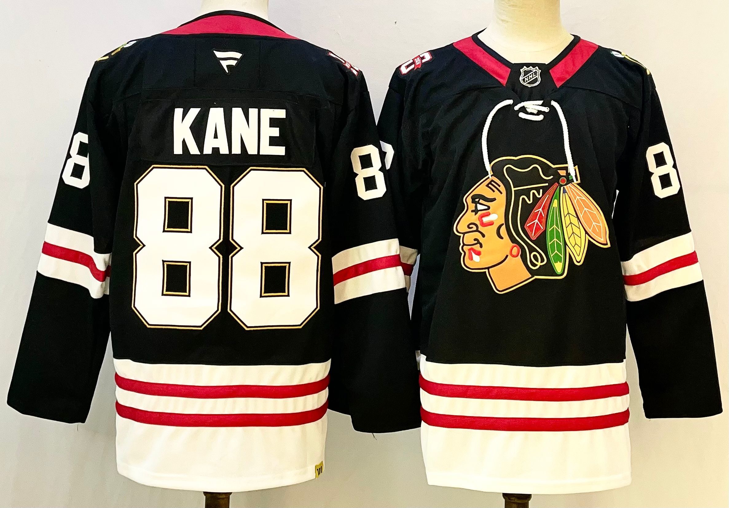 Men's Chicago Blackhawks Patrick Kane #88 Fanatics Black Premium Player Jersey