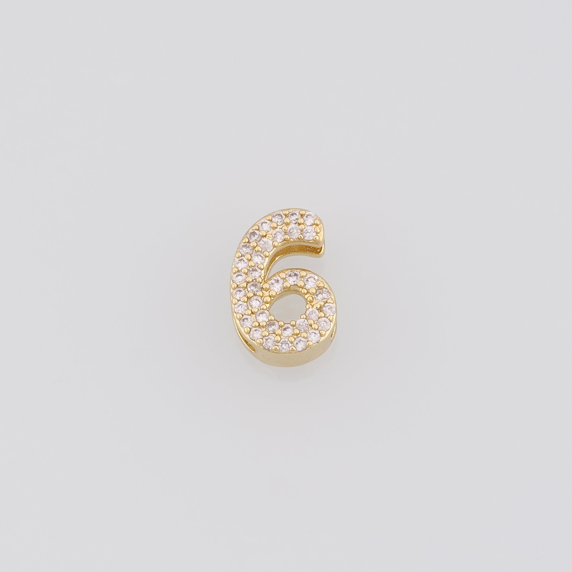 18K Gold Filled Number Spacer Beads,CZ Micro Pave Number Spacer Beads,DIY Jewelry Making Supply