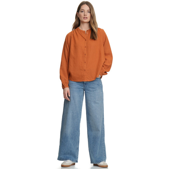 Jonas Nielsen Damen Leinen-Bluse unifarben