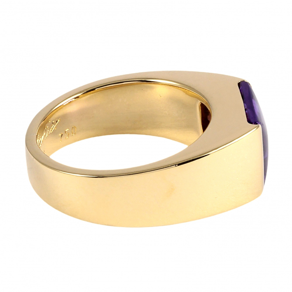 Cartier Tank Ring 18K Yellow Gold Amethyst