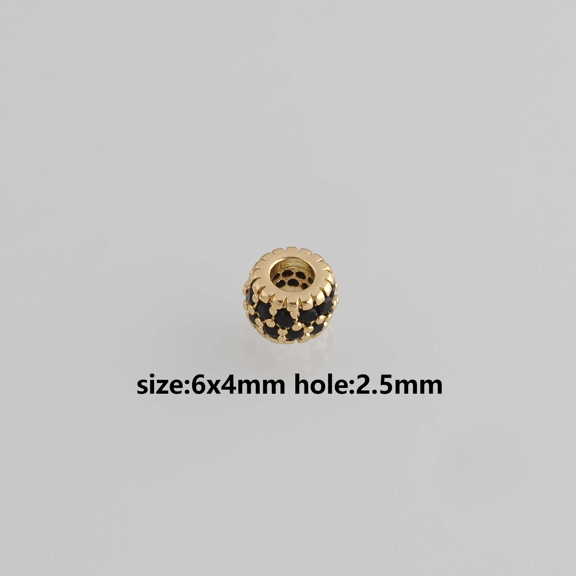 18K Gold Filled Barrel Spacer Beads,CZ Micro Pave Barrel Beads for Bracelet Jewelry Necklace Making Supply