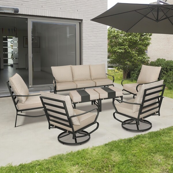 7Seat Outdoor Patio Conversation Set,Outdoor Sofa With Ottomans