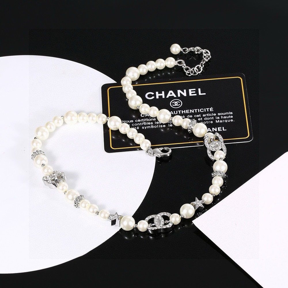 Chanel Pearl Necklace and Clavicle Chain - cnluxepick