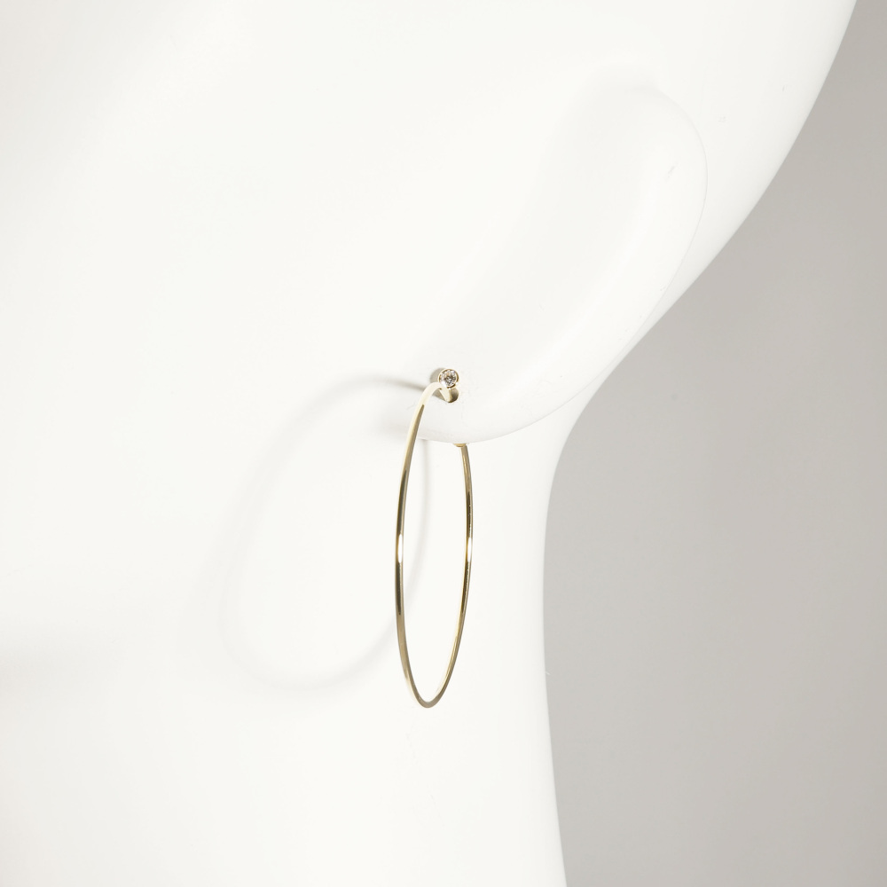 Tiffany & Co. Elsa Peretti Diamond Hoop Earrings 18K Yellow Gold 60018046