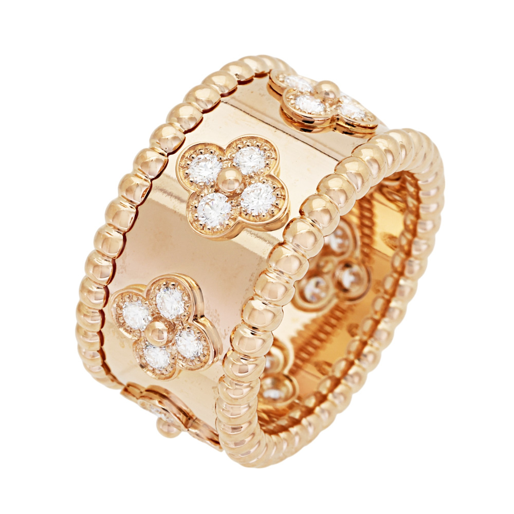 Van Cleef & Arpels Perlet Ring 18K Rose Gold Diamond VCARO9NB00