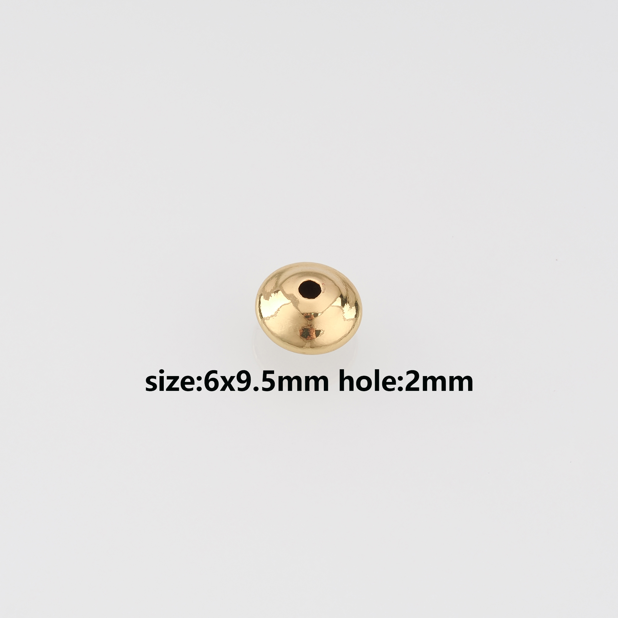 10Pcs 18K Gold Filled Round Spacer Beads,Round Flat Bead for Bracelet Jewelry Necklace Making Supply