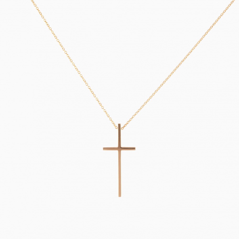Tiffany & Co. Tiffany Cross K18PG Pink Gold Necklace