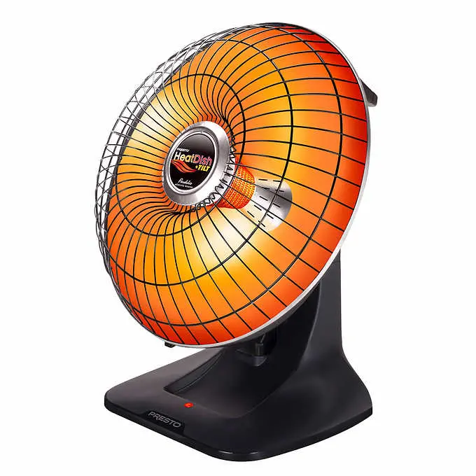 Presto HeatDish Plus Parabolic Heater – 1000W Energy-Saving Tilt-Adjustable Indoor Space Heater