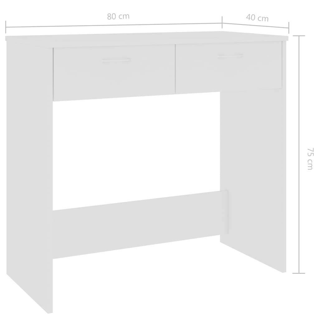 vidaXL Desk White 31.5x22x15.7x22x29.5x22 Chipboard