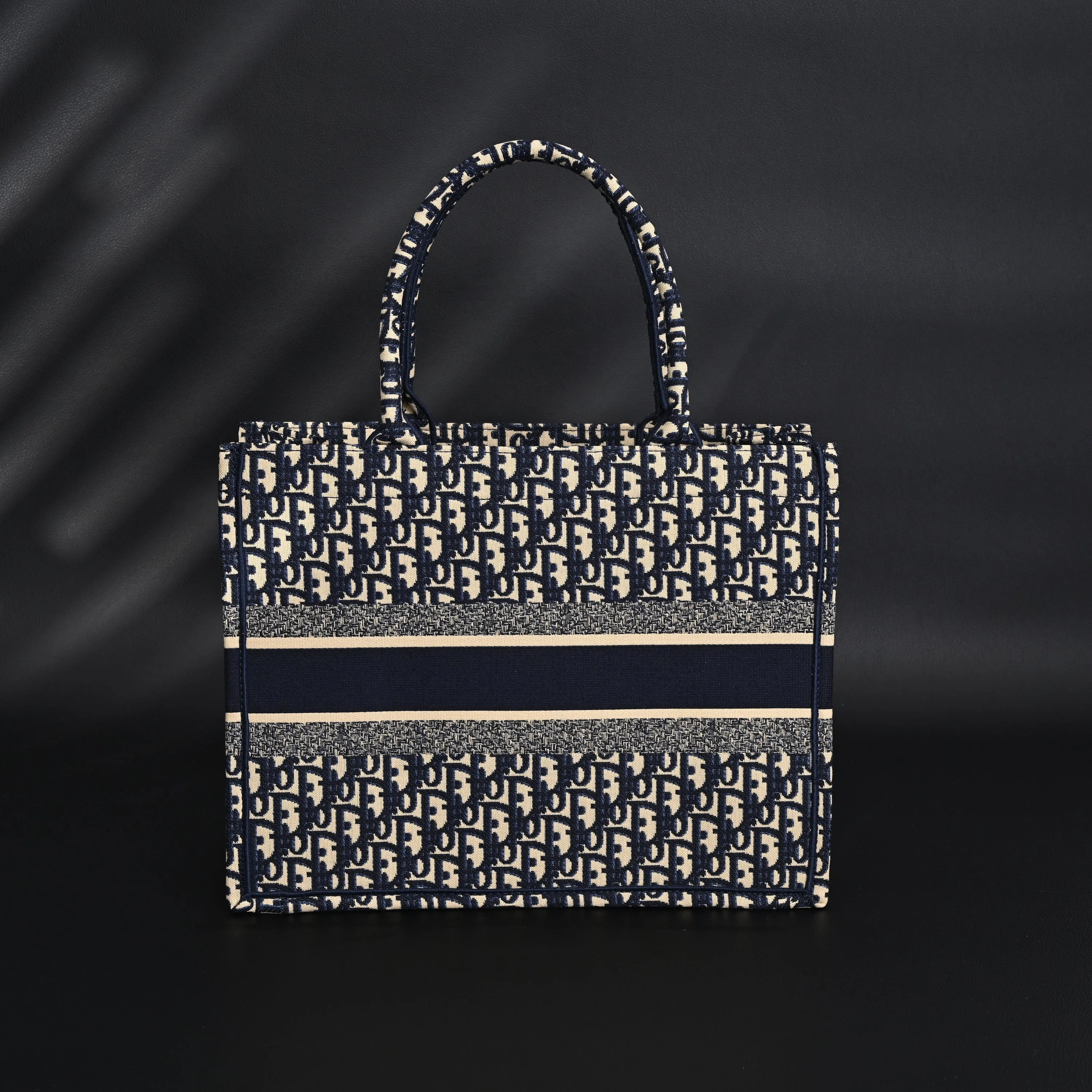 Christian Dior Large Book Tote – Blue Oblique Embroidery