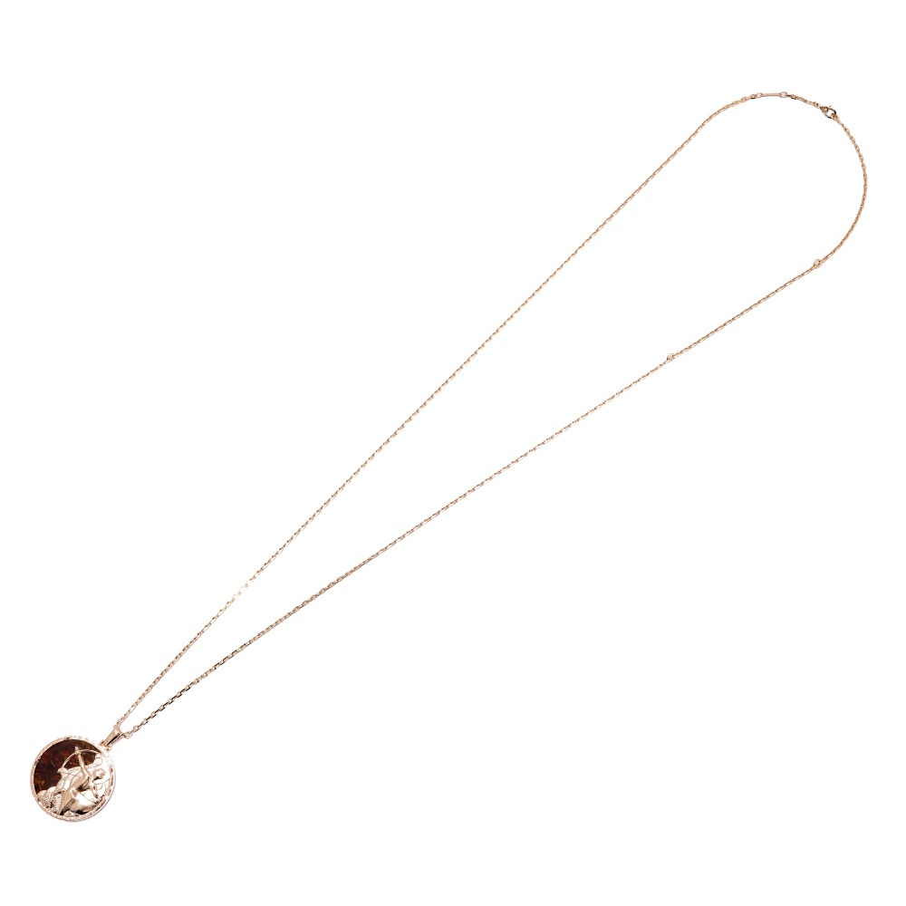 Van Cleef & Arpels Zodiac Sagittarius Necklace 18K Rose Gold Pietersite VCARP9R700