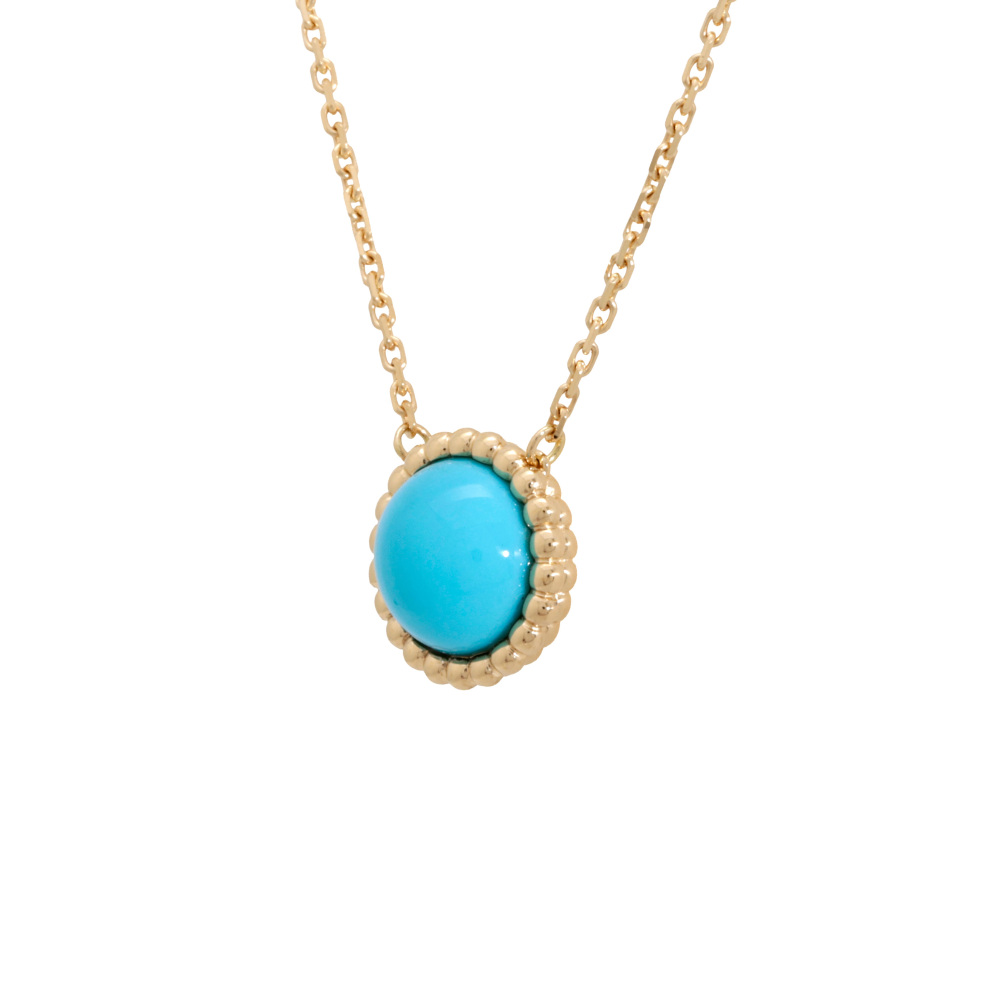 Van Cleef & Arpels Perlet Turquoise Necklace 18K Yellow Gold VCARPML800