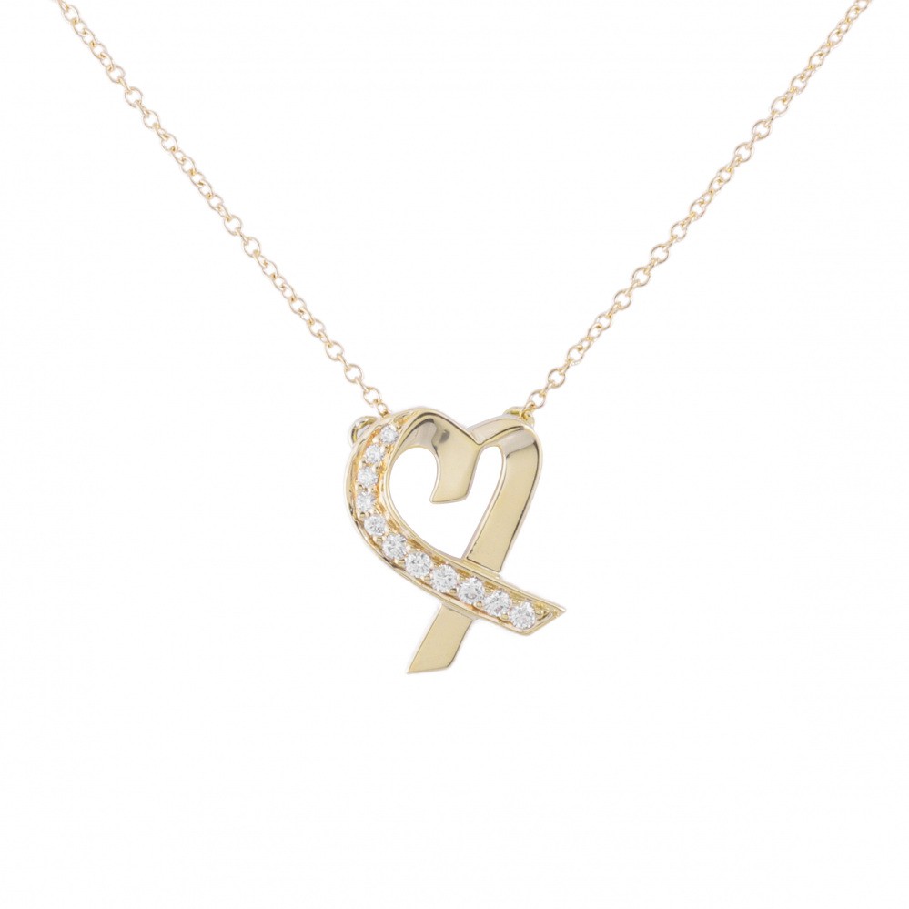 Tiffany & Co. Paloma Picasso Loving Heart Necklace 18K Yellow Gold Diamond