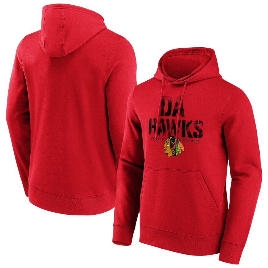 Men's Chicago Blackhawks Fanatics Branded Hometown Graphic Hoodie - Red