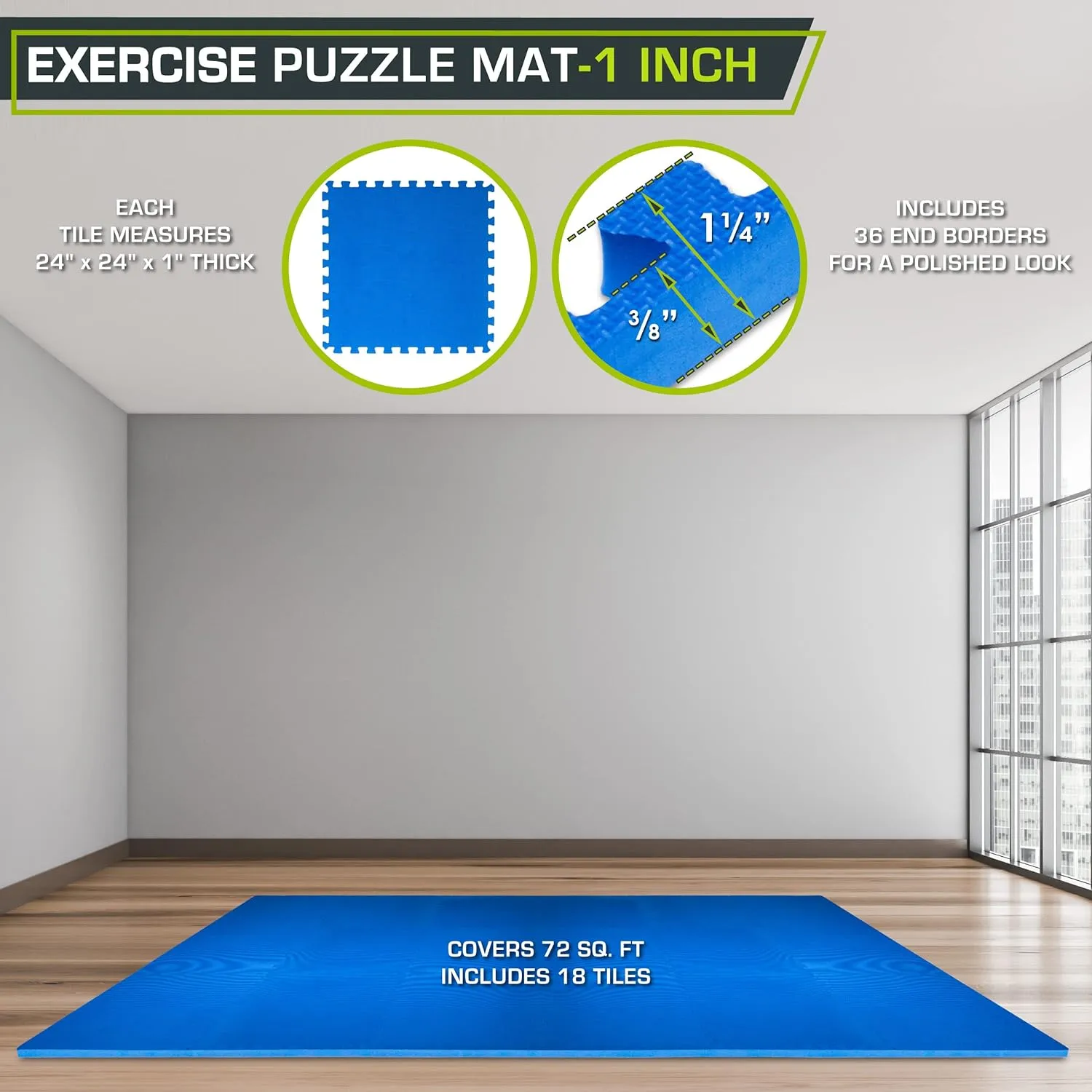 Extra Thick Puzzle Exercise Mat ¾” and 1