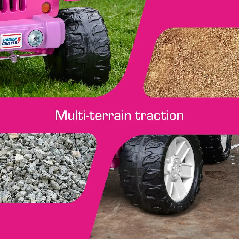 Power Wheels Barbie Jeep Wrangler – 12V Battery-Powered Ride-On, 5 MPH, Authentic Styling