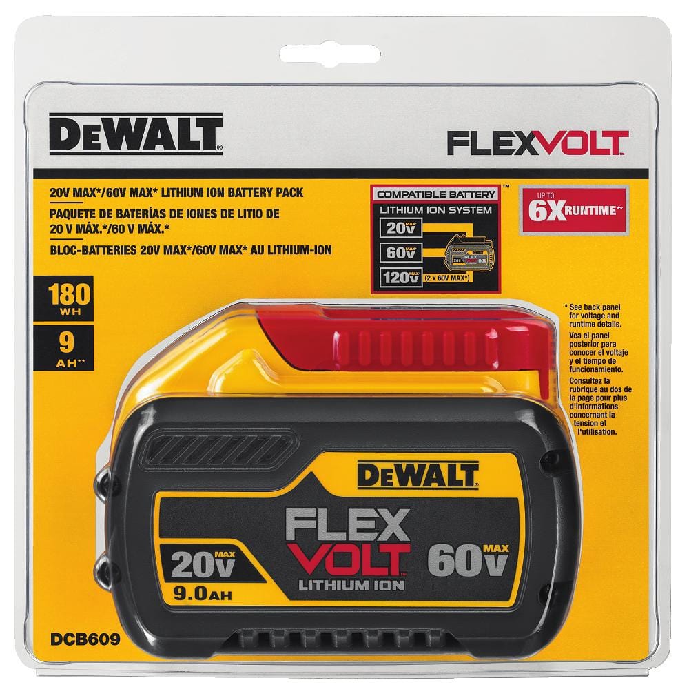 DEWALT FLEXVOLT 20V/60V MAX Lithium-Ion 9.0Ah Battery DCB609