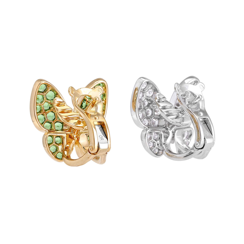 Van Cleef & Arpels Fauna de Papillon Earrings 18K White Gold & 18K Yellow Gold VCARO6W600
