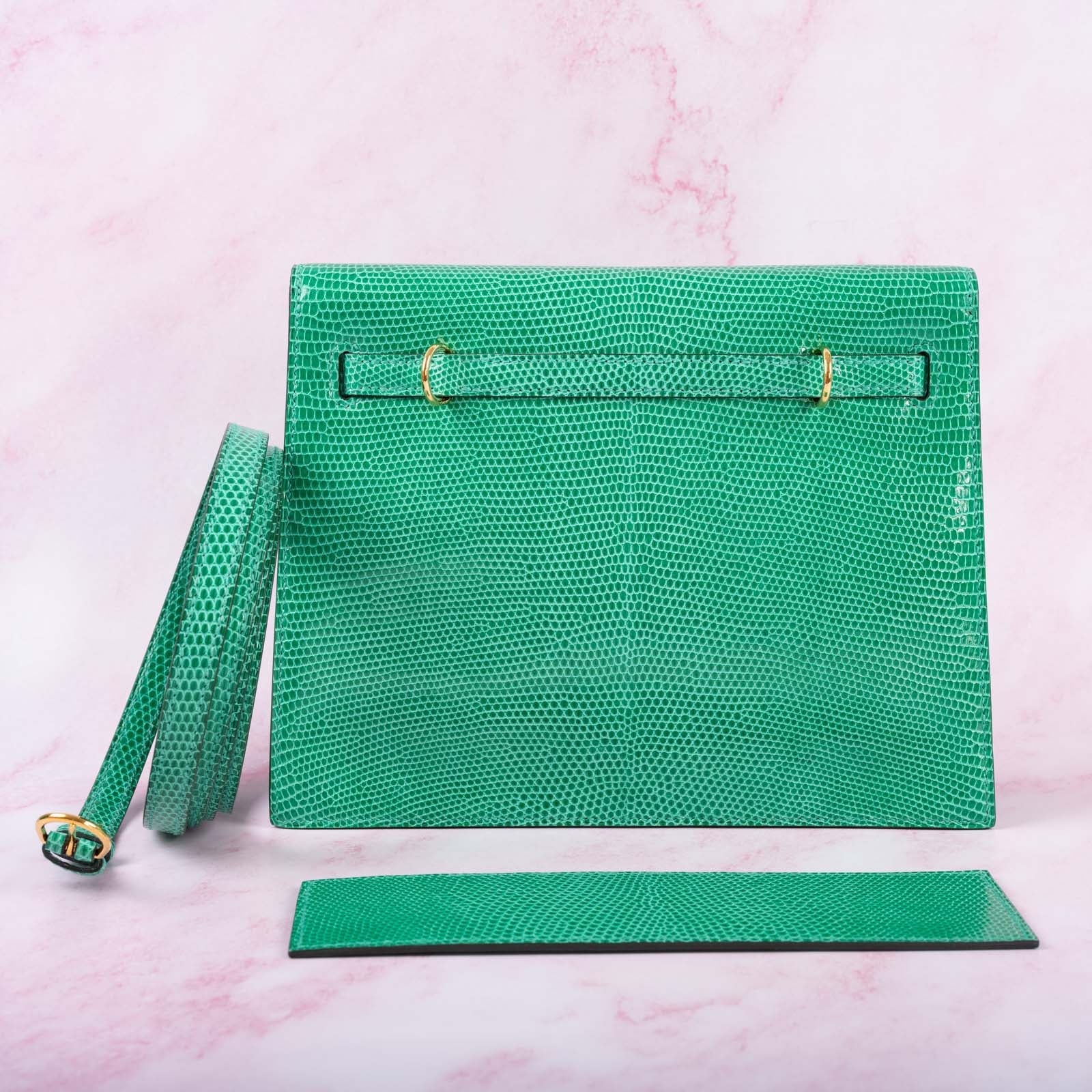 Hermès  Kelly Danse II Menthe Shiny Nilo Lizard Gold Hardware