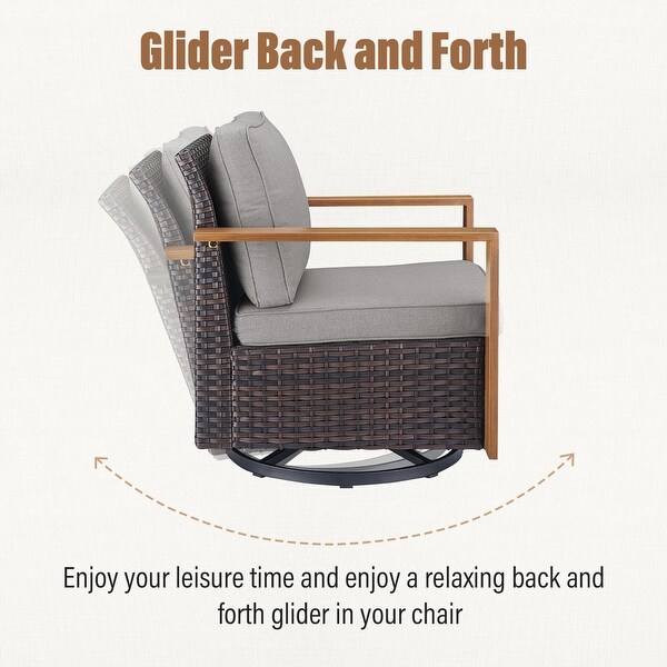 Patio Wicker Rocking Glider Chair