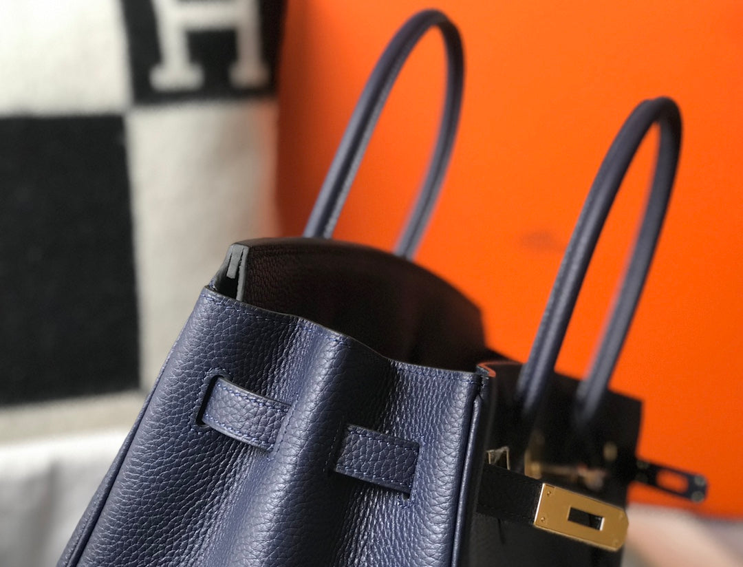 Hermes Birkin 35Cm Navy Togo Leather Gold Hardware