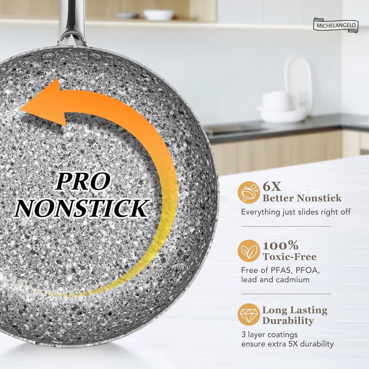 10-Piece Gray Granite Nonstick Cookware Set Induction Compatible Oven Dishwasher Safe PFOA Free