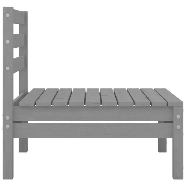 vidaXL 4 Piece Patio Lounge Set Solid Pinewood Gray
