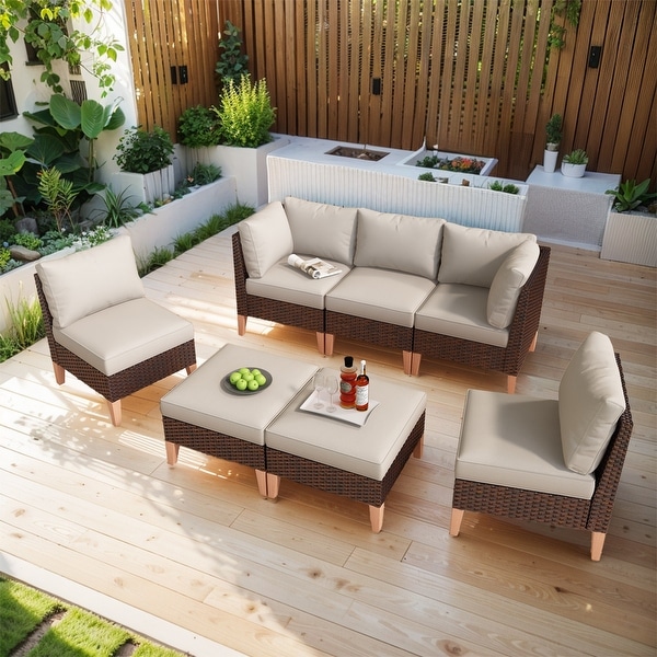 5Piece 3Seat Sofa with Modular Sofa Ottoman